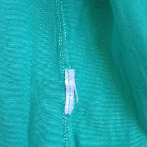 Aqua Green Open Front Cotton  Cardigan Sweater - Picture 3 of 4